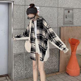 Plaid Panel Jacket As Shown In Figure - One Size