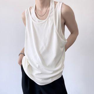 Mock Two-piece Oversized Tank Top