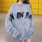 Set: Lettering V-neck Pullover + Sleeveless Top