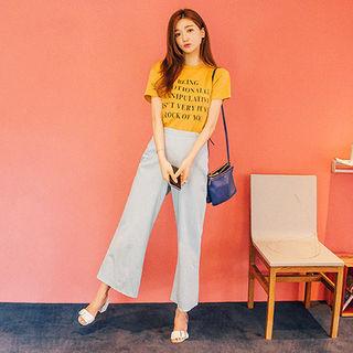 High-waist Wide-leg Denim Pants