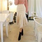 Asymmetric-hem Flared-hem Long Skirt