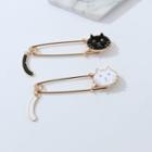 Alloy Cat Safety Pin Brooch