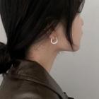 925 Sterling Silver Polished Hoop Earring 1 Pair - Geometric Bracelet - One Size