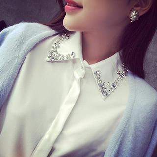 Embellished Collar Long-sleeve Shirt