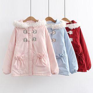 Rabbit Applique Hooded Padded Coat