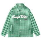 Lettering Houndstooth Single-breasted Jacket