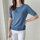 V-neck / Round-neck Knit Top In 10 Colors