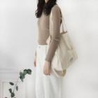 Canvas Shopper Bag Beige - One Size