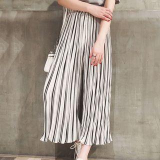 Striped Pleated Culottes
