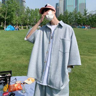 3/4-sleeve Waffle Shirt