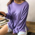 Slit-side Drop-shoulder Pullover