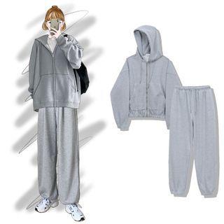 Plain Zipped Hoodie / Sweatpants