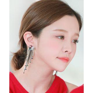 Beaded Chain-fringe Drop Earrings
