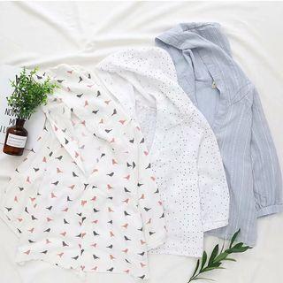 Hooded 3/4-sleeve Shirt
