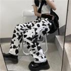 Cow Print Wide Leg Pants