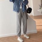 Bear Embroidered Straight Leg Jogger Sweatpants