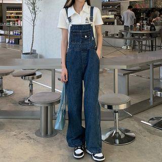 Short-sleeve Polo Shirt / Denim Jumper Pants