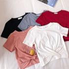 Plain Crewneck Slim-fit Short-sleeve T-shirt