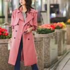 Flap Belted Double-breasted Trench Coat
