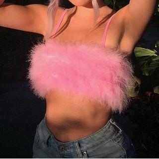 Fluffy Crop Camisole Top