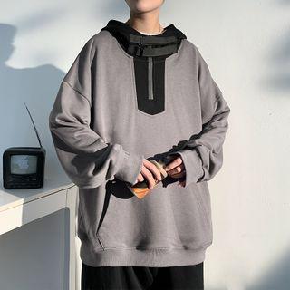 Adhesive Strap Two Tone Hoodie