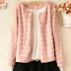 Faux-fur Hidden-hook Jacket