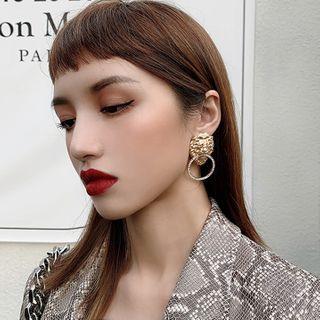 Rhinestone Lion Dangle Earring