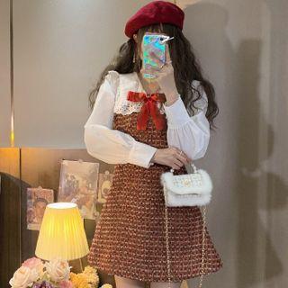 Mock Two-piece Peter Pan Collar Dress