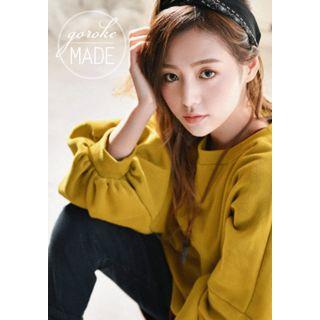 Balloon-sleeve Dip-back Oversized Sweatshirt