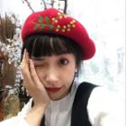Flower Embroidered Beret As Figure - M=56-58cm