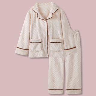 Cable Knit Coral Fleece Loungewear / Set