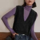 Knit Vest Dark Gray - One Size