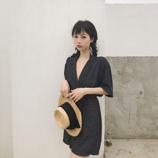 Dotted Elbow Sleeve Playsuit