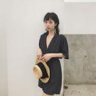 Dotted Elbow Sleeve Playsuit