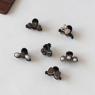 Rhinestone Mini Hair Claw / Faux Pearl Mini Hair Claw