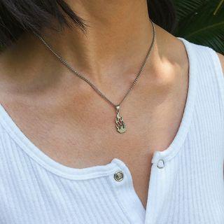 Alloy Fire Pendant Necklace