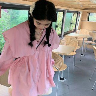 Scallop Trim Shirt Pink - One Size