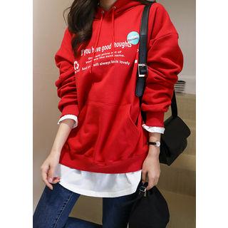 Tall Size Hooded Letter Print Sweatshirt