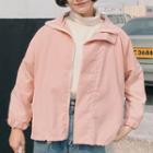 Plain Sheer Baseball Jacket