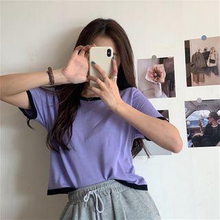 Color Block Panel Cropped Top