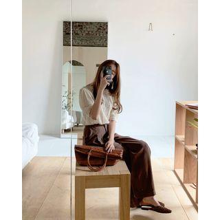 Short-sleeve Bobble Knit Top