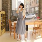 Pocket-detail A-line Suspender Dress