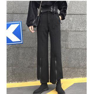 Wide-leg Zip-up Pants