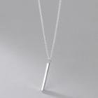 Bar Pendant Sterling Silver Necklace 1 Pc - Bar Pendant Sterling Silver Necklace - Silver - One Size