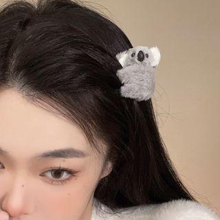 Koala Chenille Hair Clamp 1 Pc - Gray - One Size