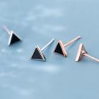925 Sterling Silver Glaze Triangle Earring
