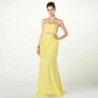 Strapless Beaded A-line Evening Gown
