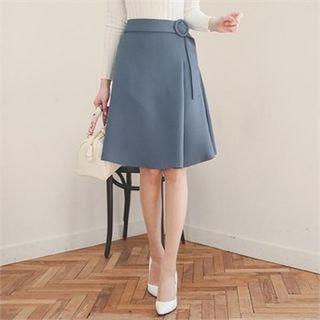 Buckled-waist A-line Skirt