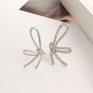 Rhinestone Knot Asymmetrical Earring