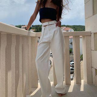 Chain Strap Wide Leg Jeans